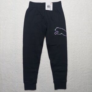Puma Fleece Jogger Kids Small Black Brand New Core Pack Iridescent Logo PFA20V8B